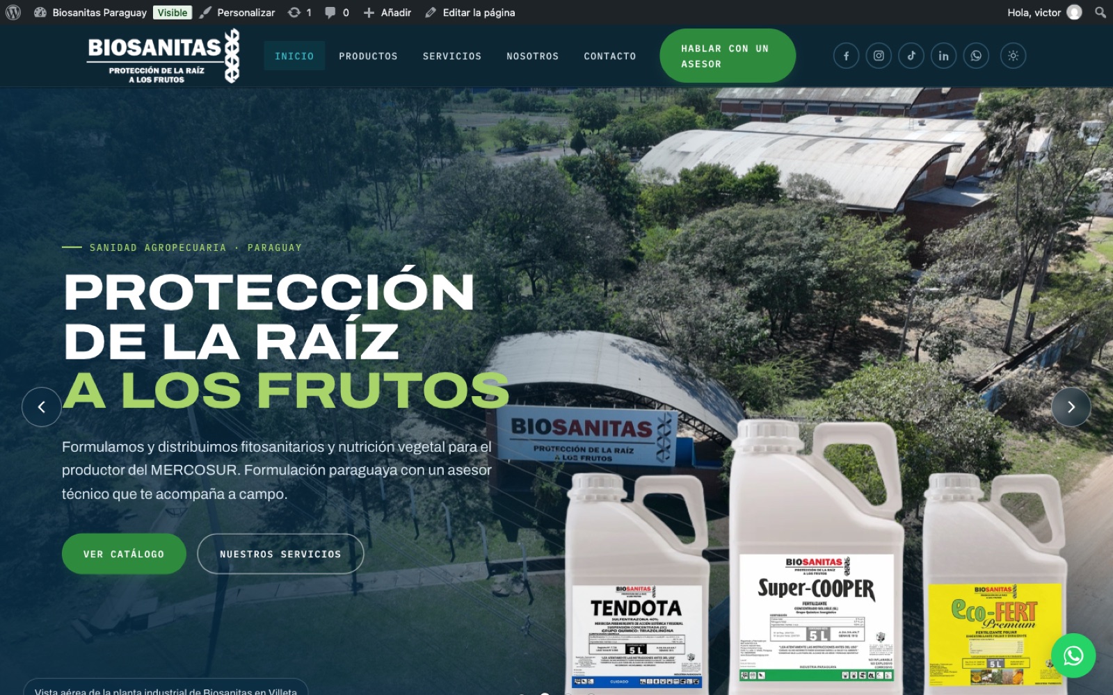 Página web de Biosanitas Paraguay